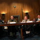 Kevin McAleenan of U.S. Customs and Border Protection, Michael Fisher, chief of the U.S. Border Patrol, Randolph Alles, of the Customs and Border Protection’s Office and James Dinkins, of Homeland Security Investigations at U.S. Immigration and Customs Enforcement, participate in a Senate Homeland Security hearing on Capitol Hill, April 10, 2013 in Washington, DC.